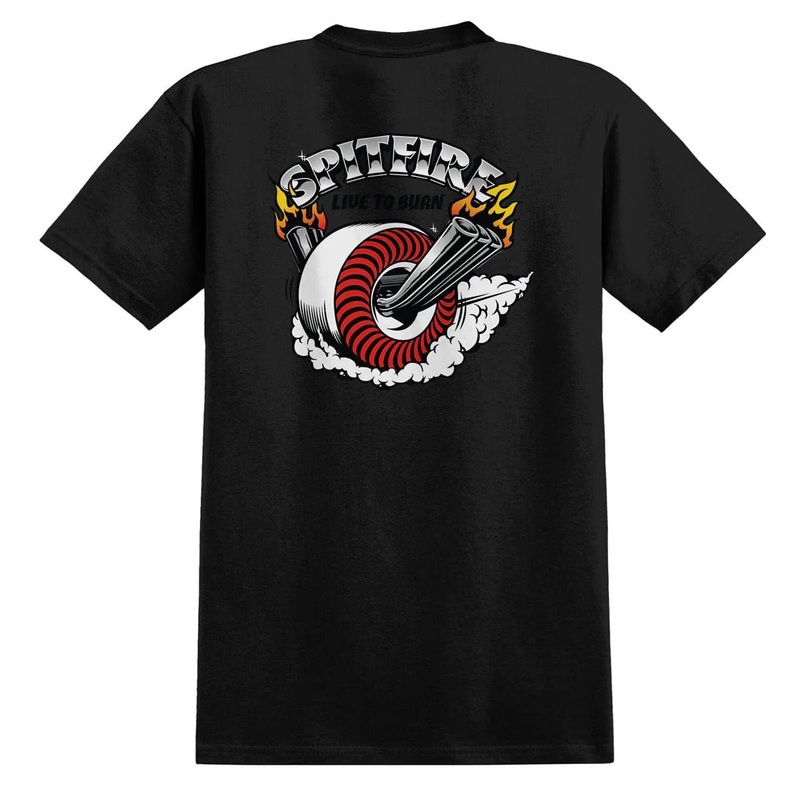 SPITFIRE BURNOUT BLACK SS POCKET TEE M