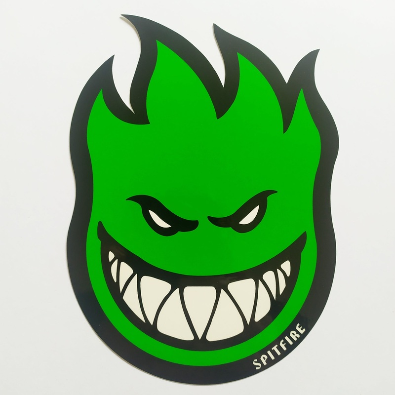 Spitfire Wheels – Bighead Fireball Skateboard Sticker Green Medium
