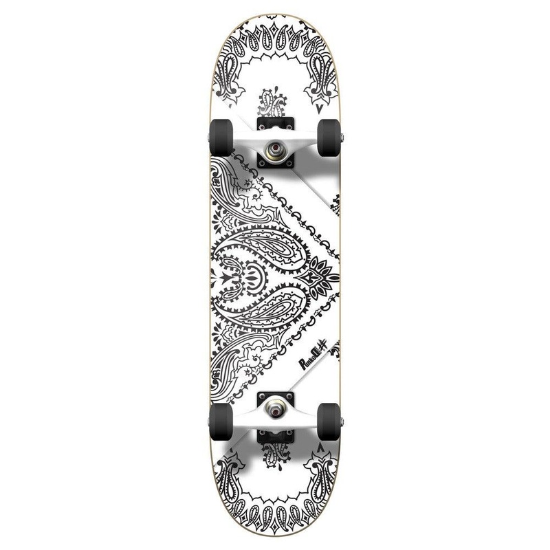 Yocaher Graphic Complete 7.75″ Skateboard – Bandana White Complete