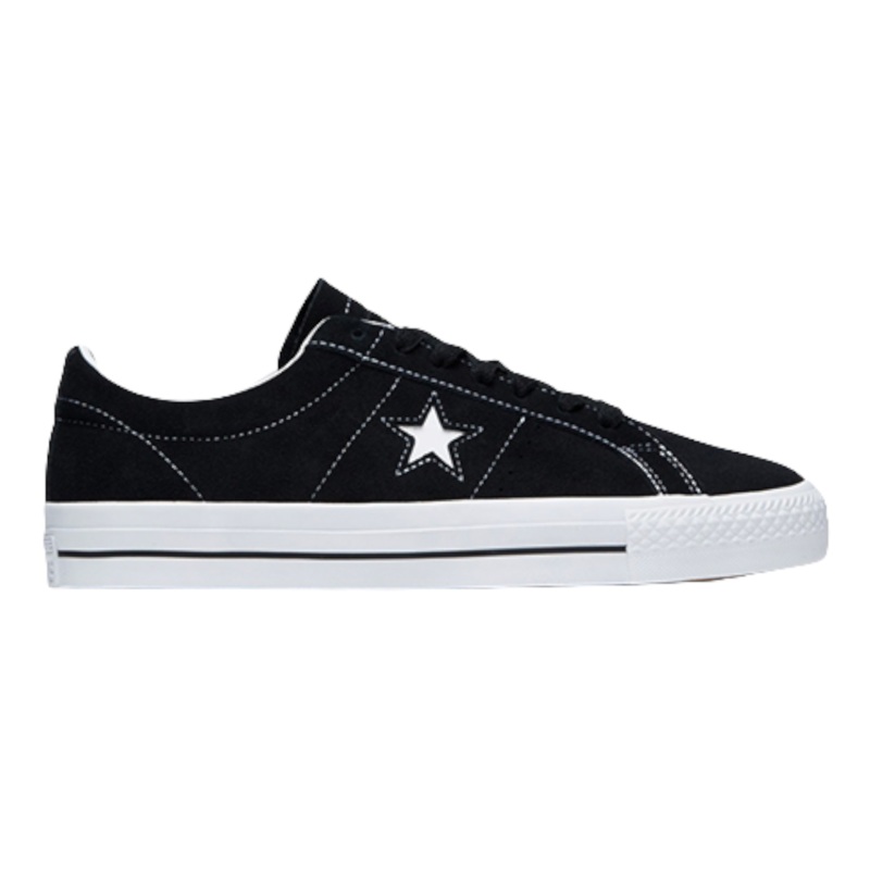 CONVERSE CONS ONE STAR PRO OX SHOES BLACK/WHITE 4 Black