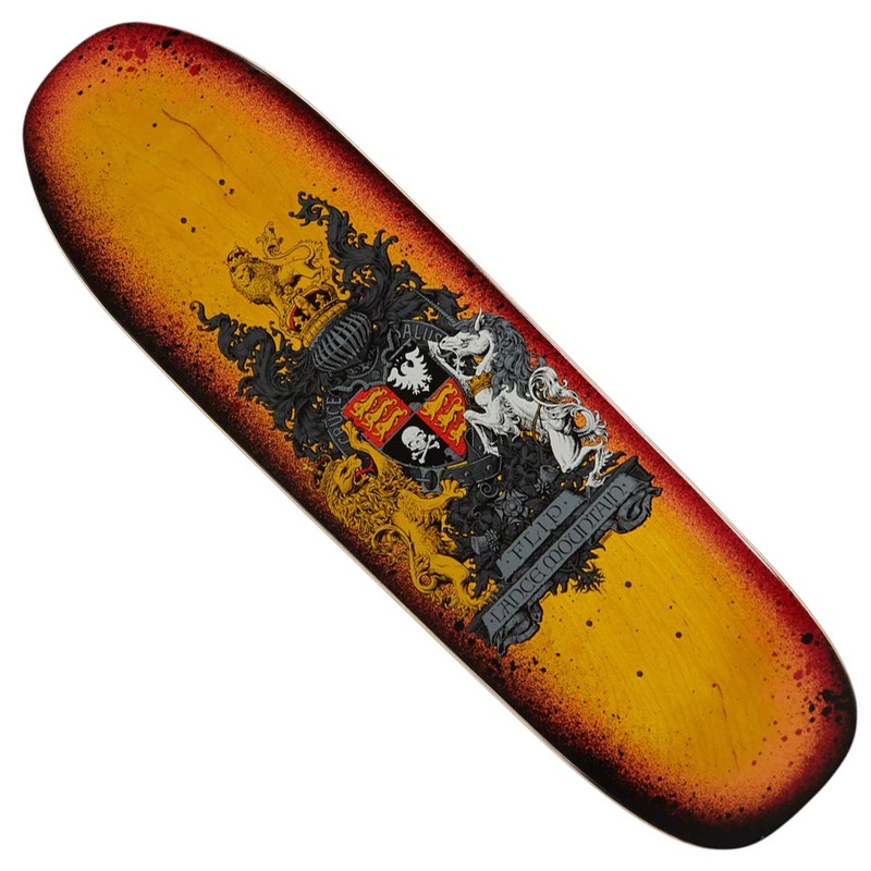 Flip Lance Mountain Spray Crest Shaped Deck Pink/ Yellow 8.75 x 31.875 WB:13.75