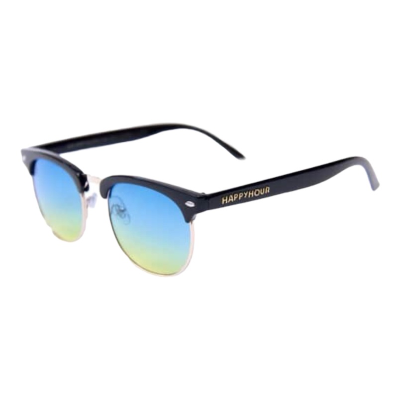 Happy Hour G2 Sunglasses Gloss Black/ Blue /Yellow Fade OS