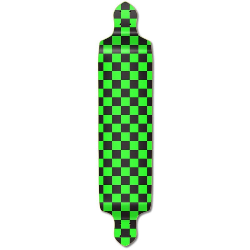 Punked Drop Down Longboard Deck – Checker Green Deck