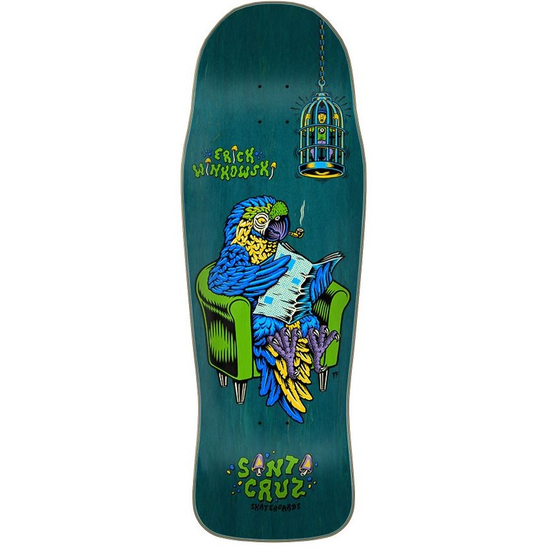Santa Cruz Erick Winkowski Birdcage Shaped Skateboard Deck Blue 10.34″