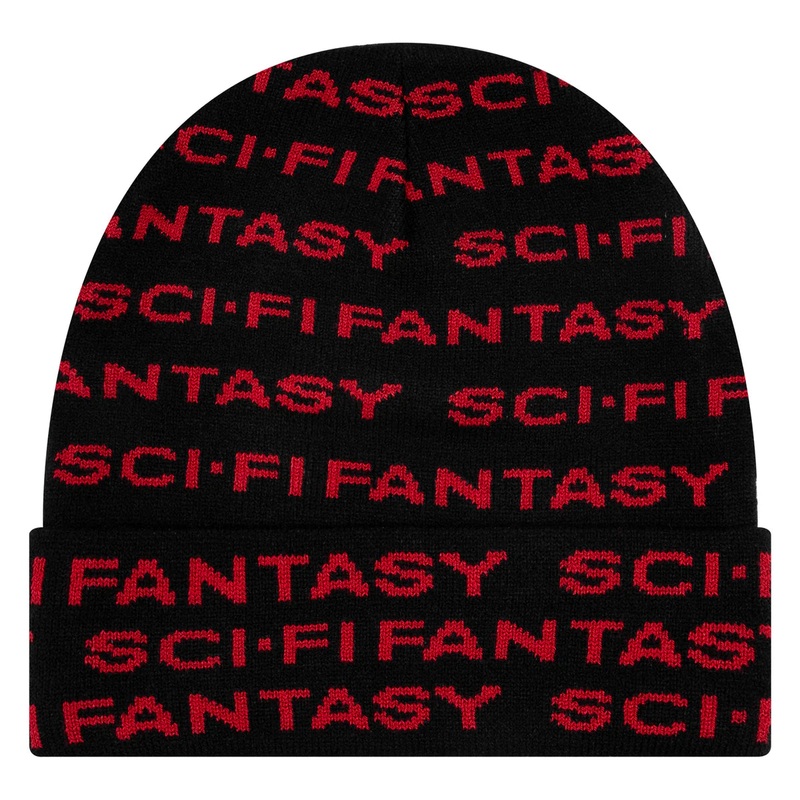 Sci Fi Fantasy Repeat Logo Beanie Black/Red OS