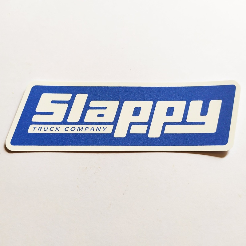 Slappy Trucks OG Logo Sticker – White/Blue