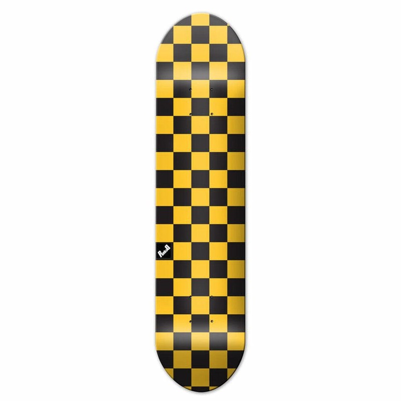 Yocaher Checker Yellow – Skateboard Deck 7.5″