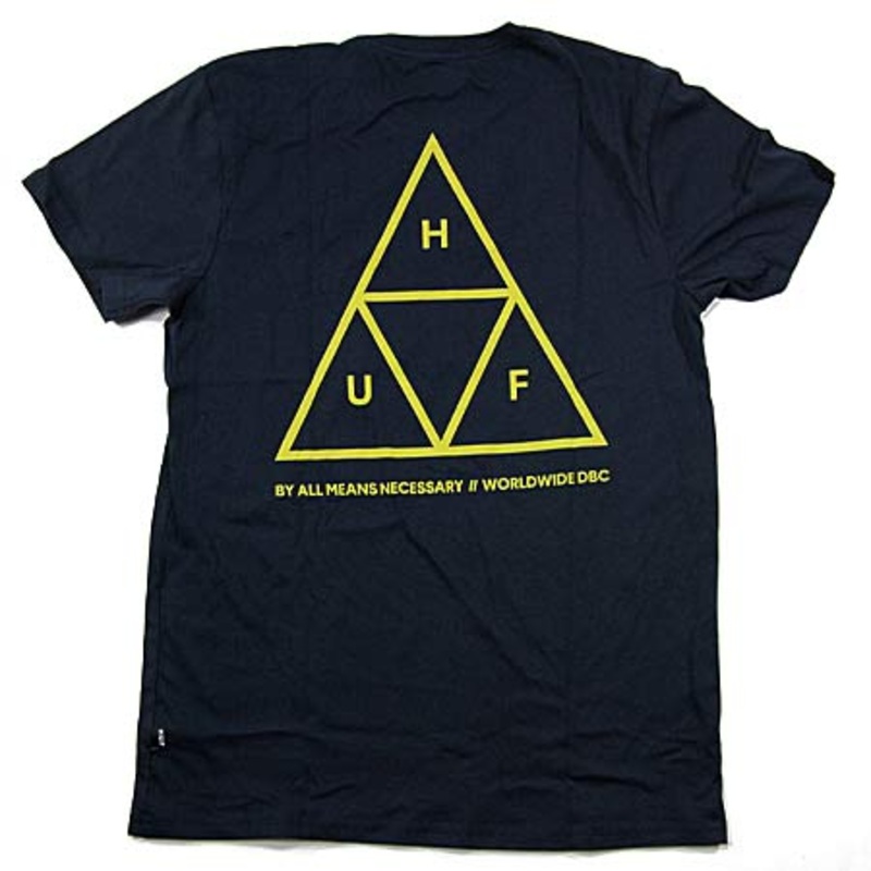 HUF Triple Triangle T Shirt Navy Large