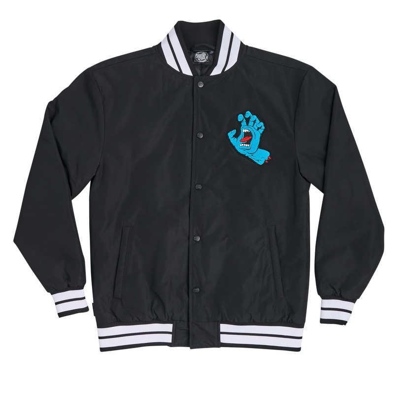 SANTA CRUZ SCREAMING HAND STADIUM JACKET S Black