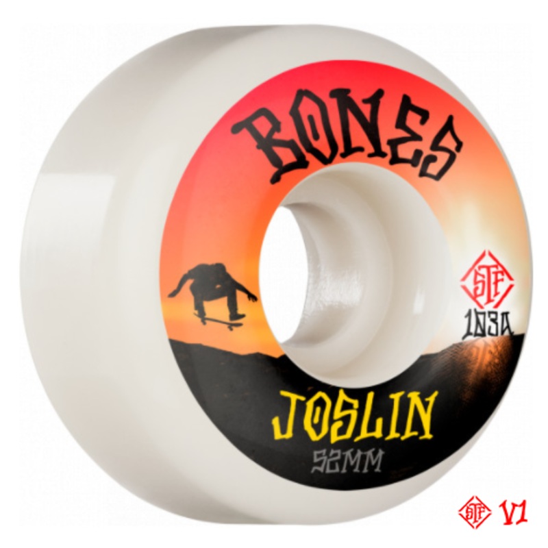 Bones 103a STF Pro Joslin 52mm Skateboard Wheels 52mm White