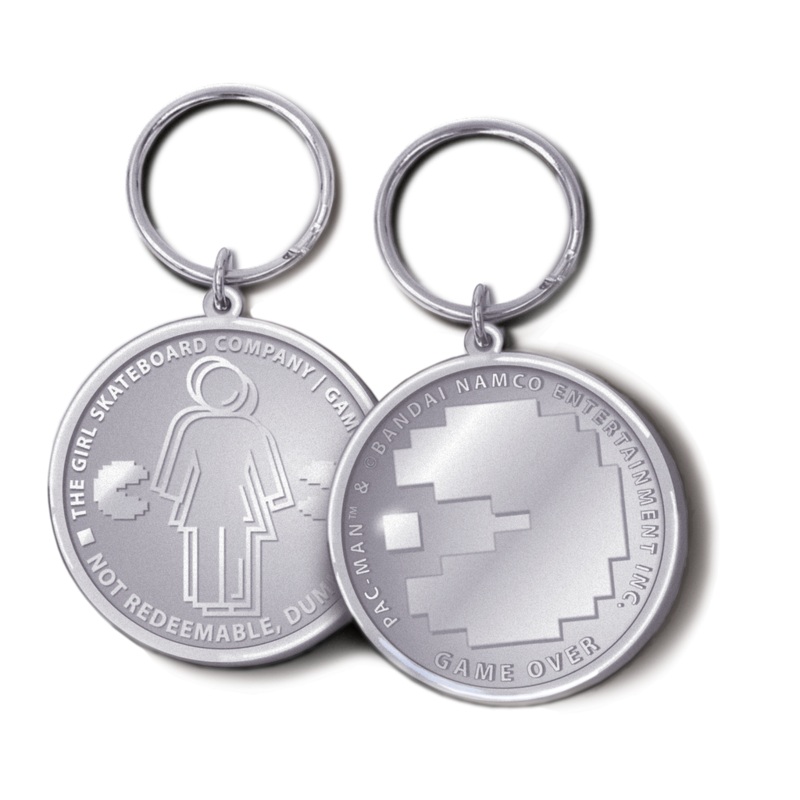 Girl x Pac-Man Game Token Keychain