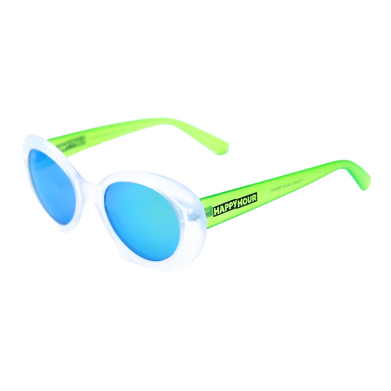 Happy Hour Shades | Beach Party Sunglasses | Shocking Green | Mirrored Lens OS