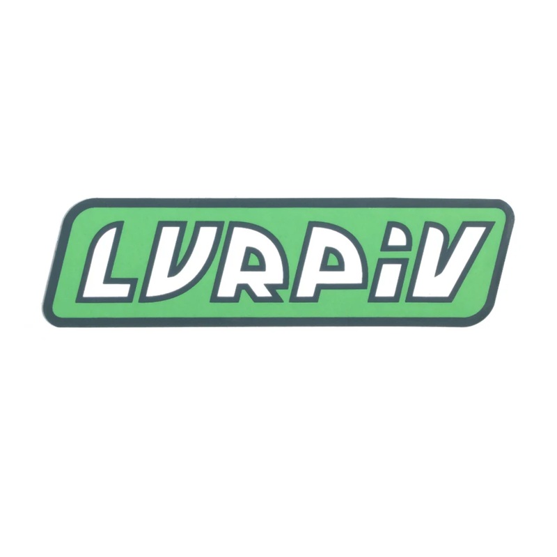 Lurpiv “Slant” Green/White Mini Sticker 2.25″ x .5″