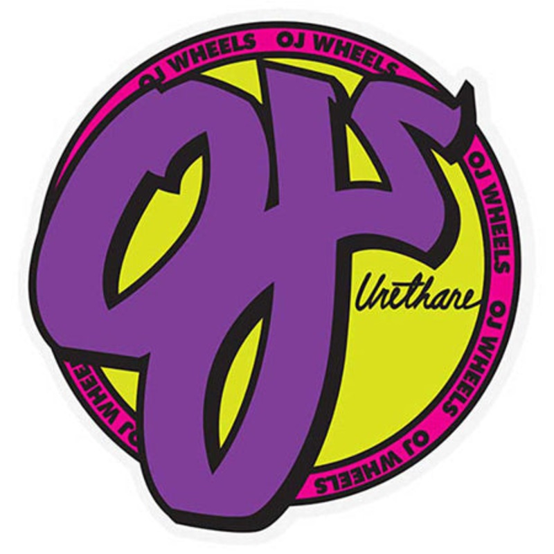 OJ 3 Purple Mylar Sticker Purple/ Pink/ Yellow 3″
