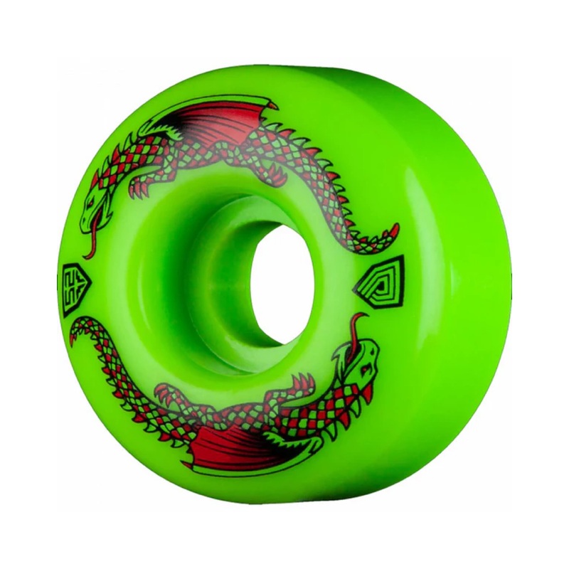 Powell Dragon Formula 52mm x 31mm 93a Neon Green Skateboard Wheels 52mm Duro 93a Classic