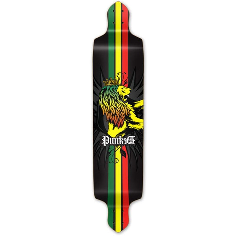 Punked Drop Down Rasta Longboard Deck Deck