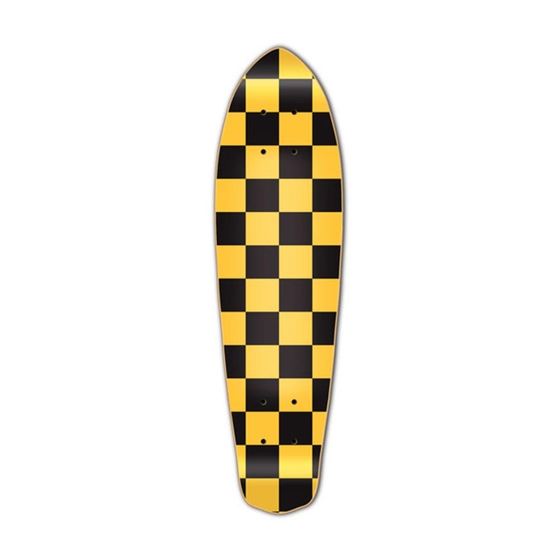 Punked Micro Cruiser  Deck – Checker Yellow Deck