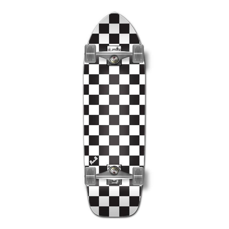 Punked Old School 33″ Longboard in Checker White Complete