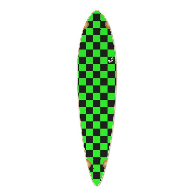 Punked Pintail Longboard Deck Checker Green Deck