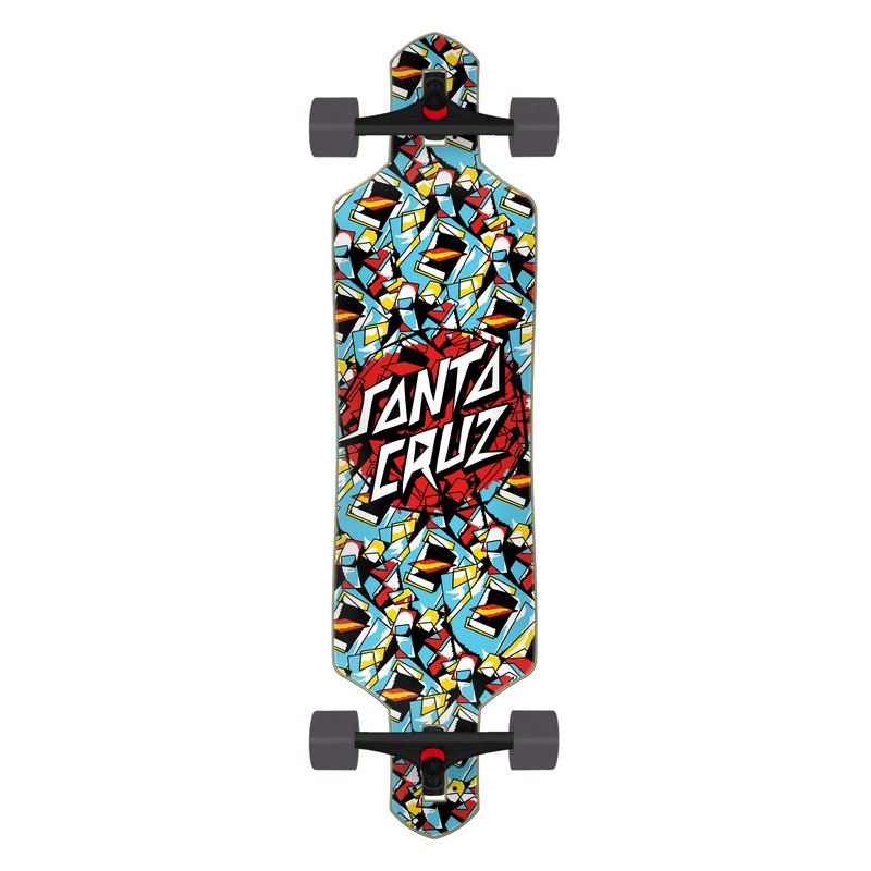 9.00in Screaming Scratched Hand Dot Santa Cruz Drop Thru Longboard No Color 9.0in x 36in