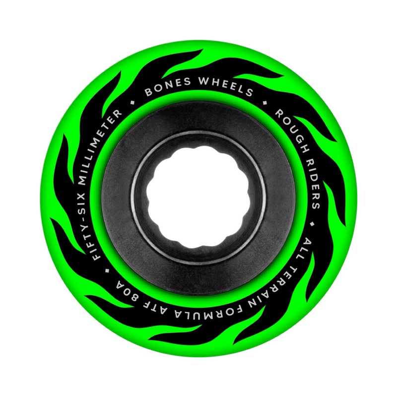 Bones ATF Rough Riders Eternal Flame Green 80a Skateboard Wheels (CHOOSE SIZE) 56mm Duro 80a Green