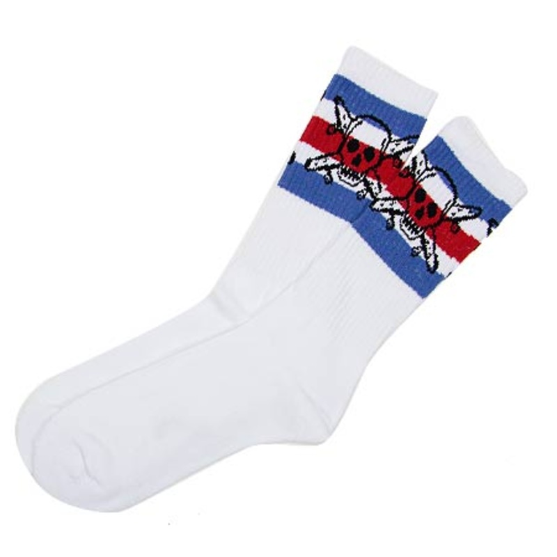 Fourstar Pirate Stripe Crew Socks White/ Red One size fits all