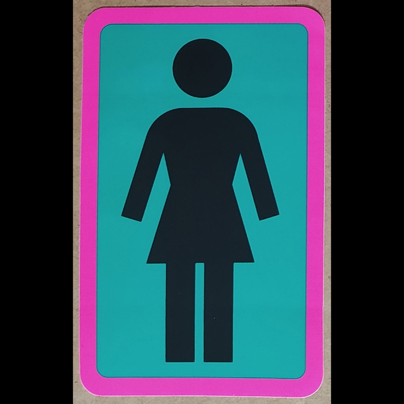 Girl Skateboard Sticker – Pink/Green/Black