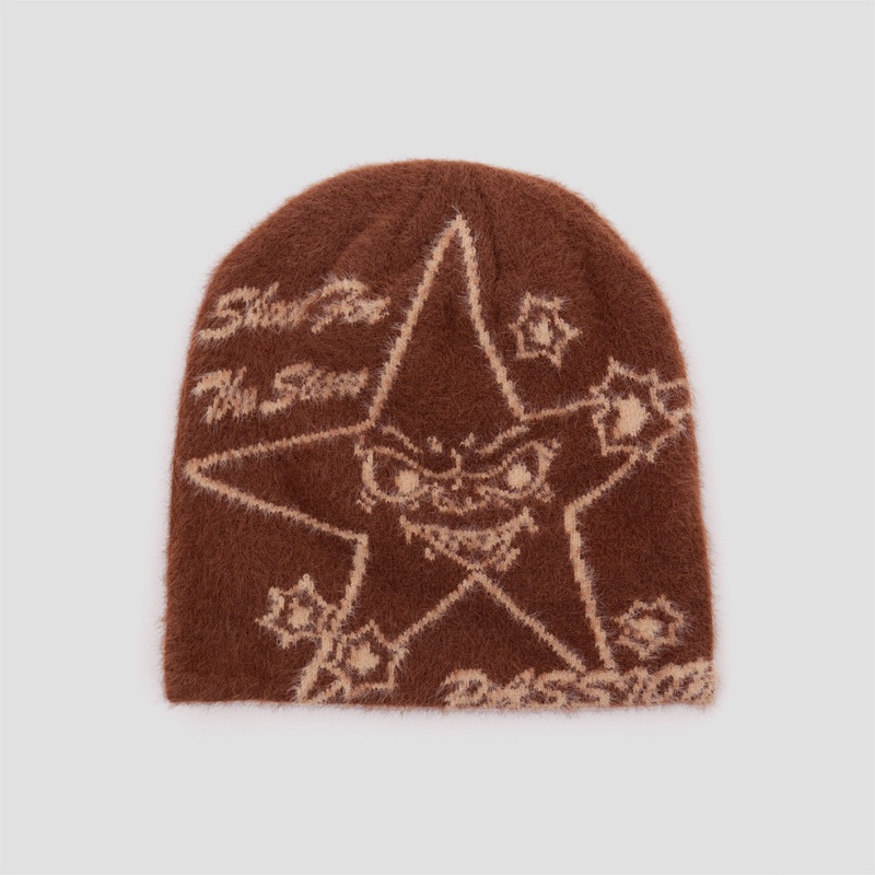 Passion Target Practice Fohair Beanie Brown