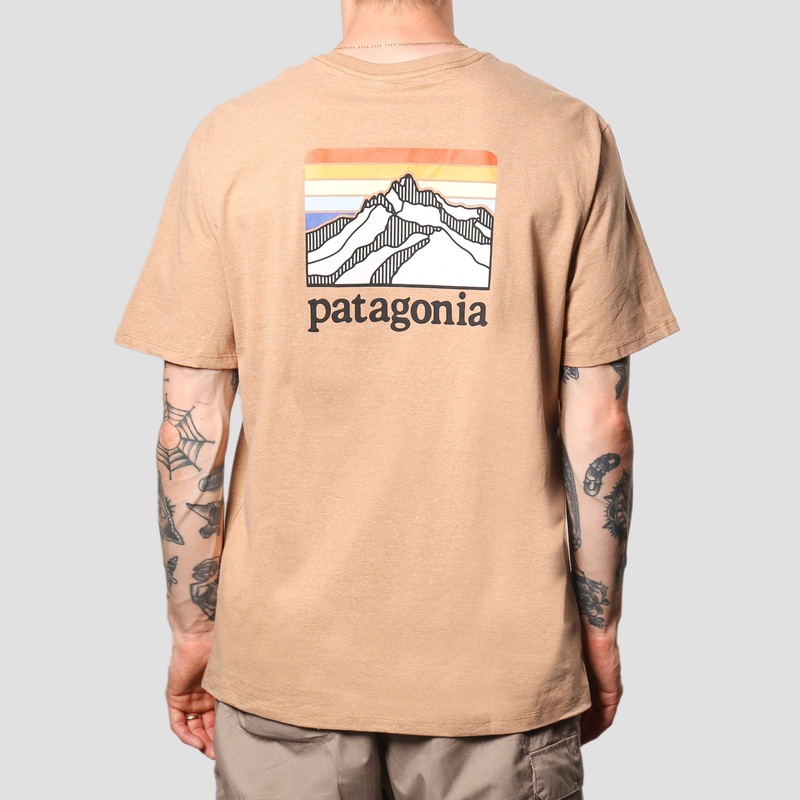 Patagonia Line Logo Ridge Pocket Responsibili T-Shirt Dark Camel Small