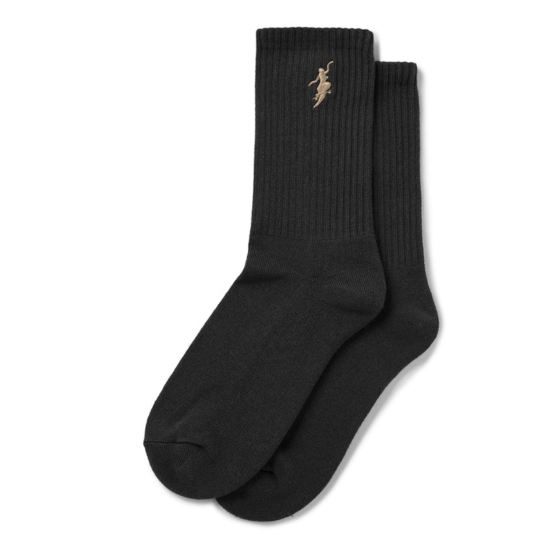 Polar Skateboards No Comply Rib Socks Black 7-9