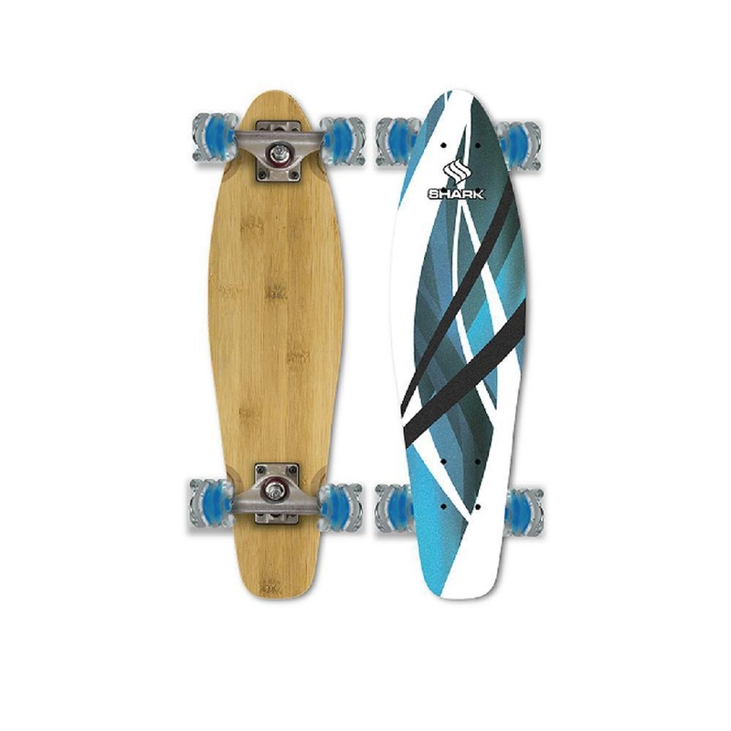 Shiver Blue Swirl Bamboo 26″ Mini Cruiser