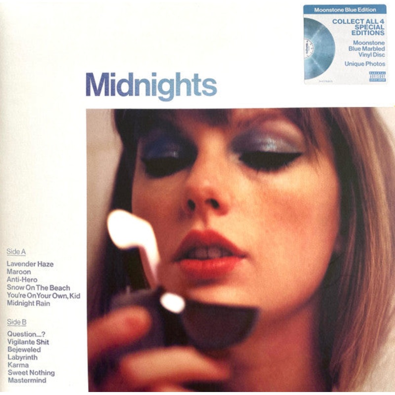 Taylor Swift  Midnights (Blue Marbled Color Vinyl) LP Record
