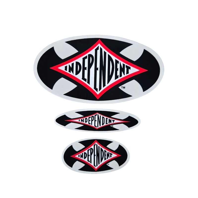 Vintage 80s IRON CROSS INDEPENDENT TRUCKS STICKER SET (3 pc)- CLEAR BACK