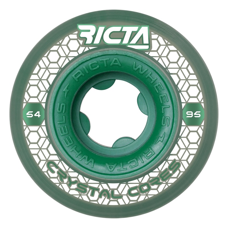 54mm Crystal Cores Clear Wide 95a Ricta Skateboard Wheels Clear 54mm