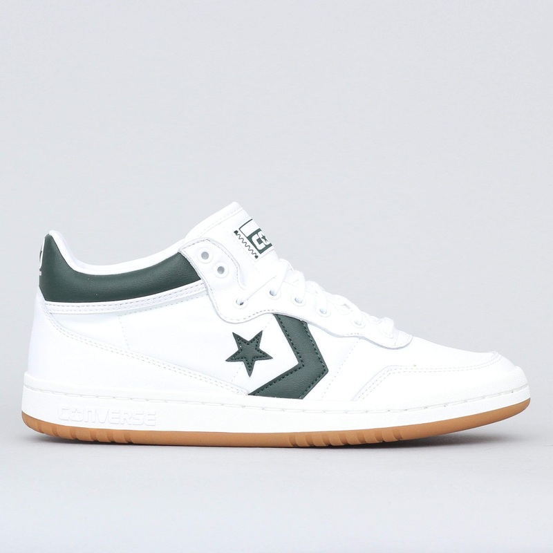 Converse Fastbreak Pro Mid Shoes White / Deep Emerald / Gum UK7