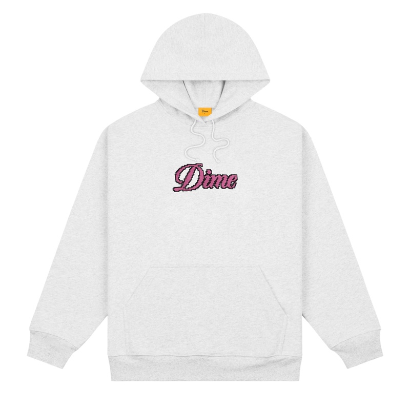 Dime Pixel Cursive Hoodie Ash LG