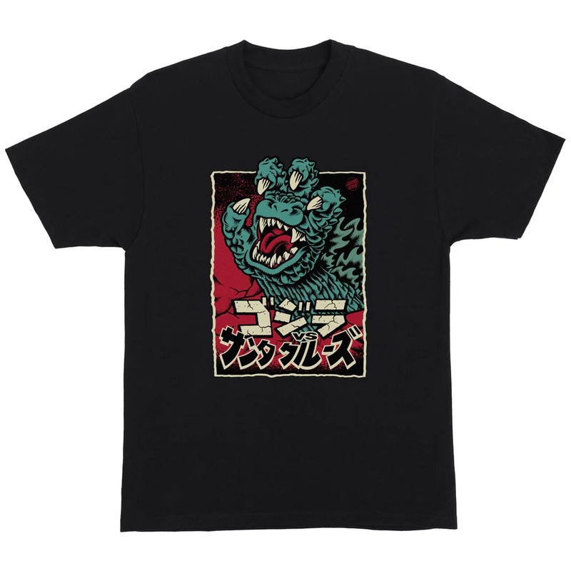 Santa Cruz Godzilla Hand Front T Shirt Black Medium