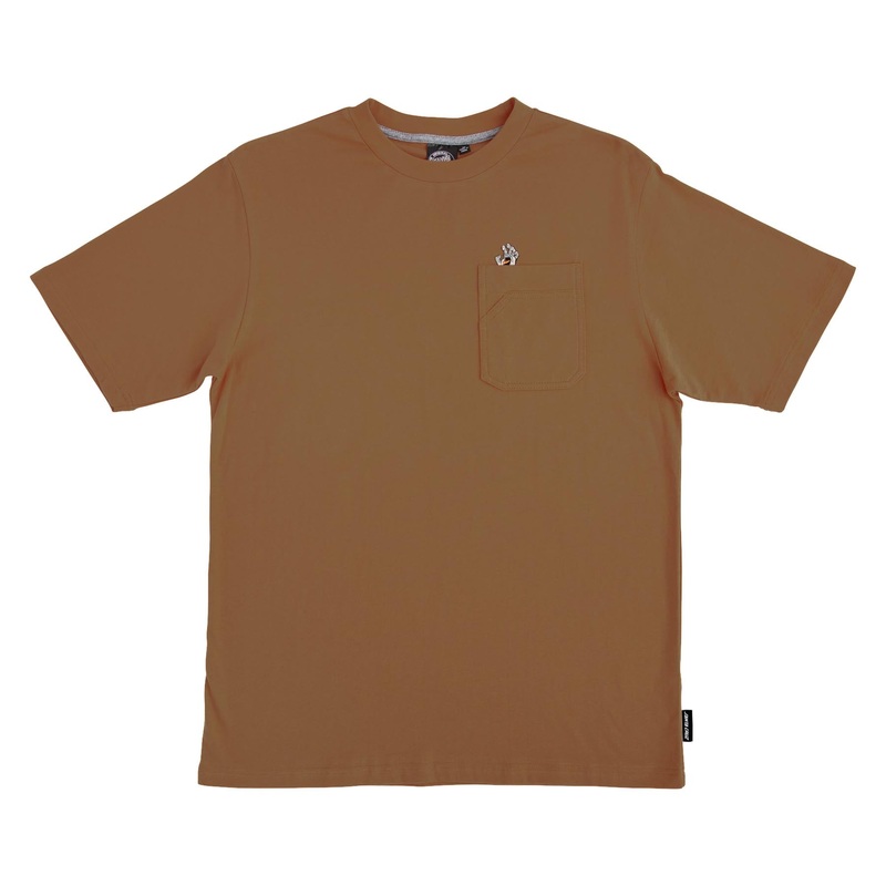 Screaming Hand Utility Mens Santa Cruz Pocket T-Shirt Clay S
