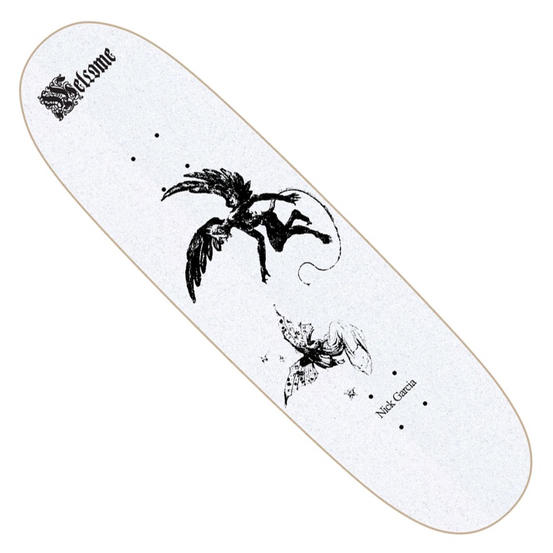 Welcome Skateboards Nick Garcia Paradox on Son of Boline Deck White Glitter 8.8 x 32.5 WB:14.5