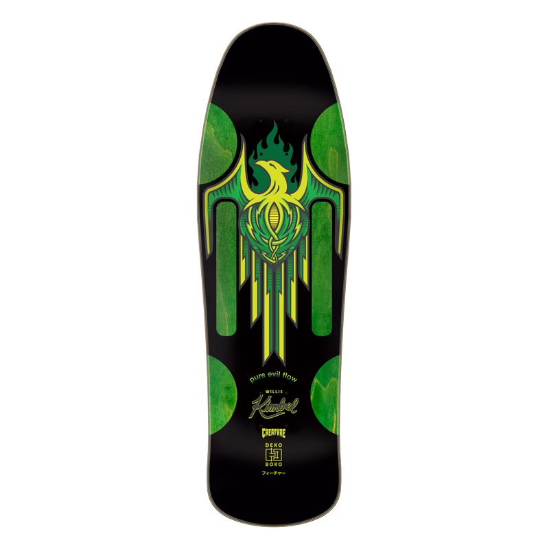 9.57in Kimbel Origins Part Deux Creature Shaped Skateboard Deck No Color 9.57in x 31.75in