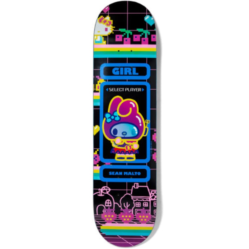 Girl X Sanrio Sean Malto Kawaii Arcade Skateboard Deck 8.25″ 8.25″