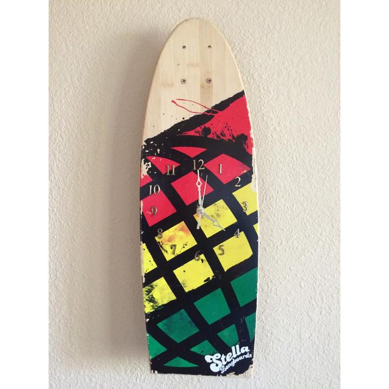 Longboard Art Skateboard Wall Clock