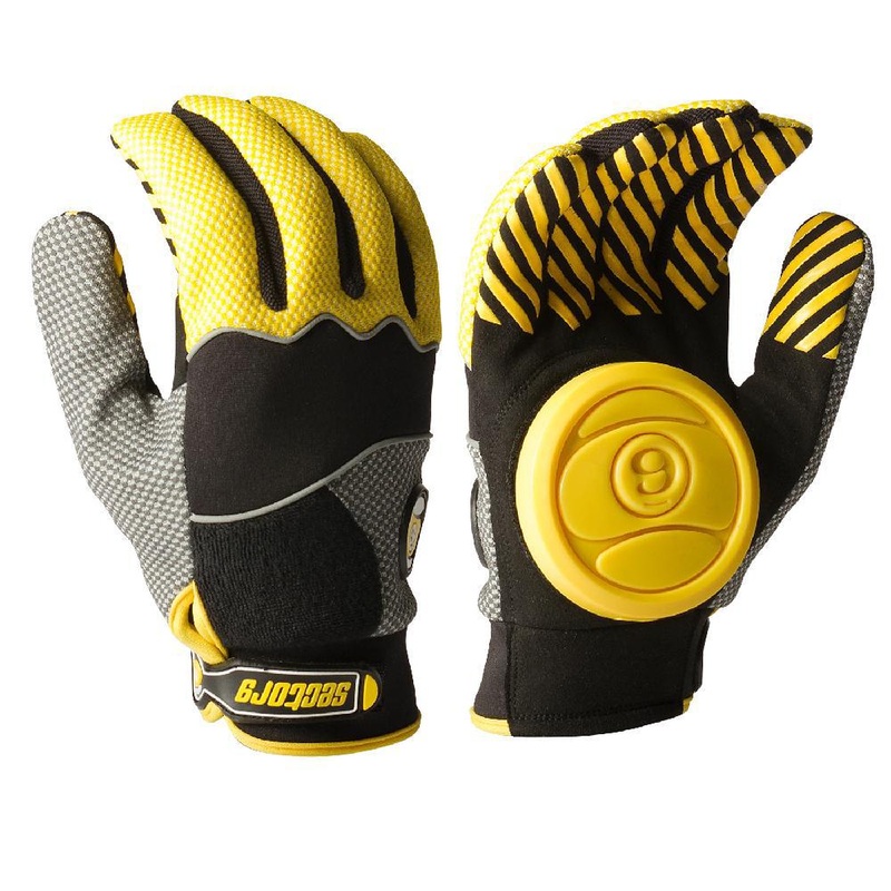 Longboard Downhill Sliding Gloves – Yellow Puck S/M