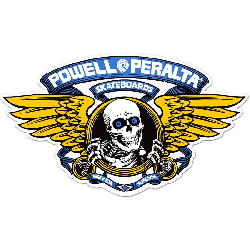 Powell Peralta Winged Ripper Blue Skateboard Sticker 5″