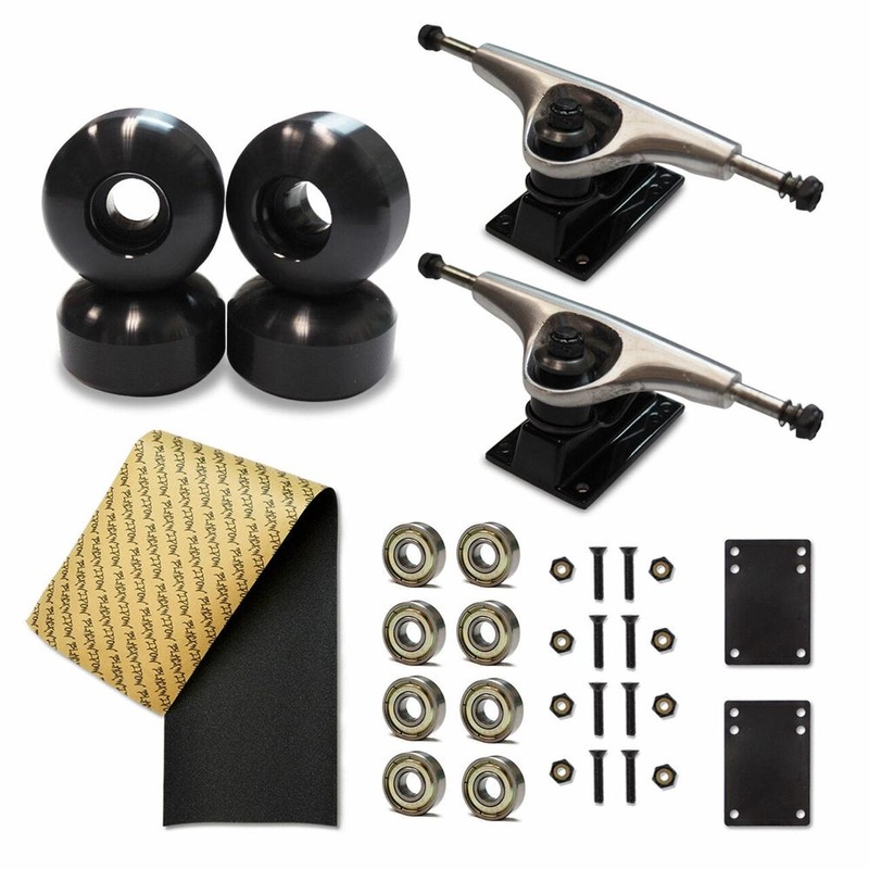 Skateboard Starter Combo Kit – 52mm Wheels Solid Blue Polished 2-tone