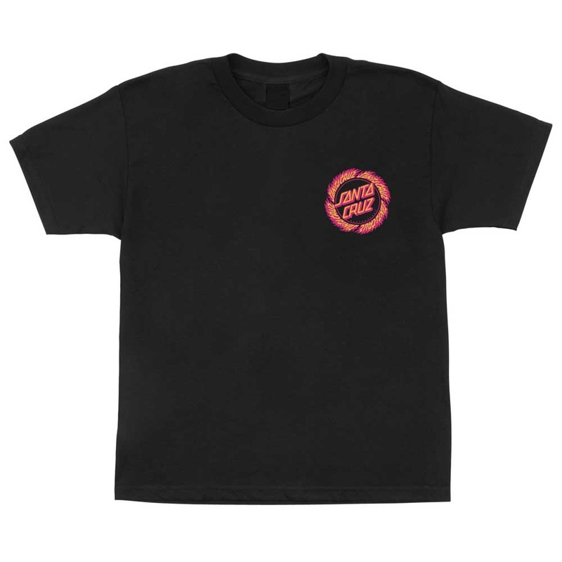 44156299 Flame Ringed Dot Midweight YOUTH Tee Black Youth Santa Cruz MD