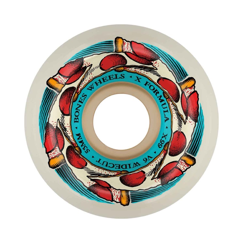 Bones X-Formula Deep Dish V6 54mm 99a Skateboard Wheels 54mm Duro 99a Conical/Sidecut