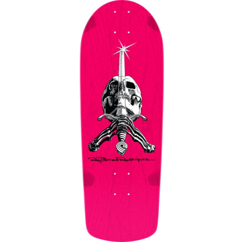 Powell Peralta Ray Rodriguez OG Snub Skull & Sword Brite Lite Pink Reissue Skateboard Deck 10.0″ 10.0″