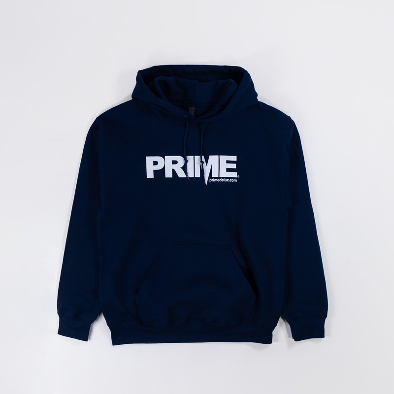 Prime Delux OG Logo Kids Hooded Sweat – French Navy / White Kids S