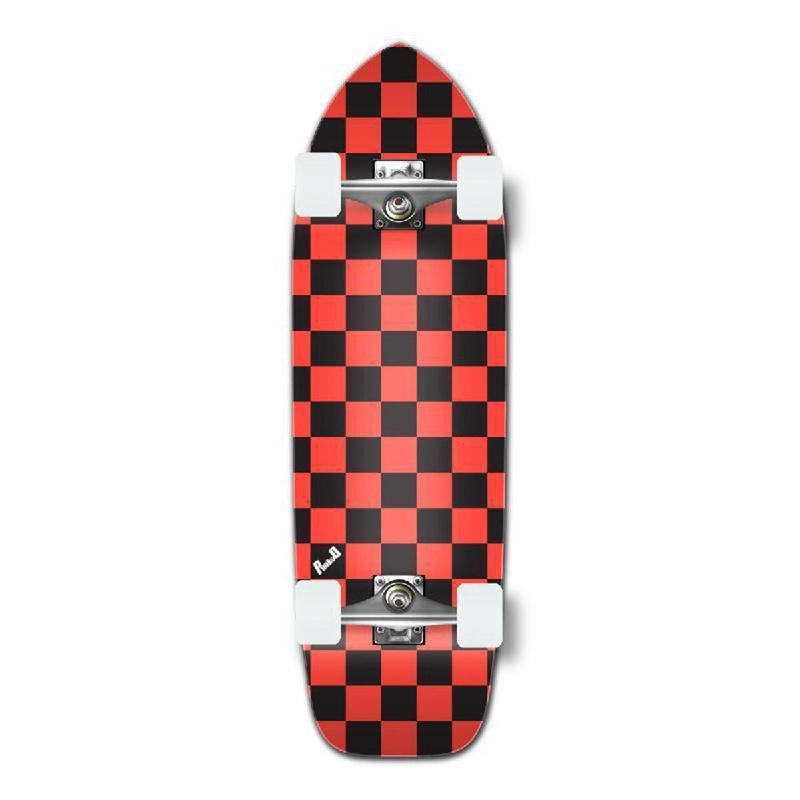 Punked Old School Longboard Complete – Checker Orange Complete
